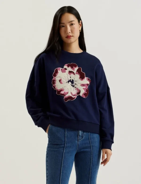 Raynahh Textured Floral Graphic Cotton Sweatshirt<Ted Baker Cheap