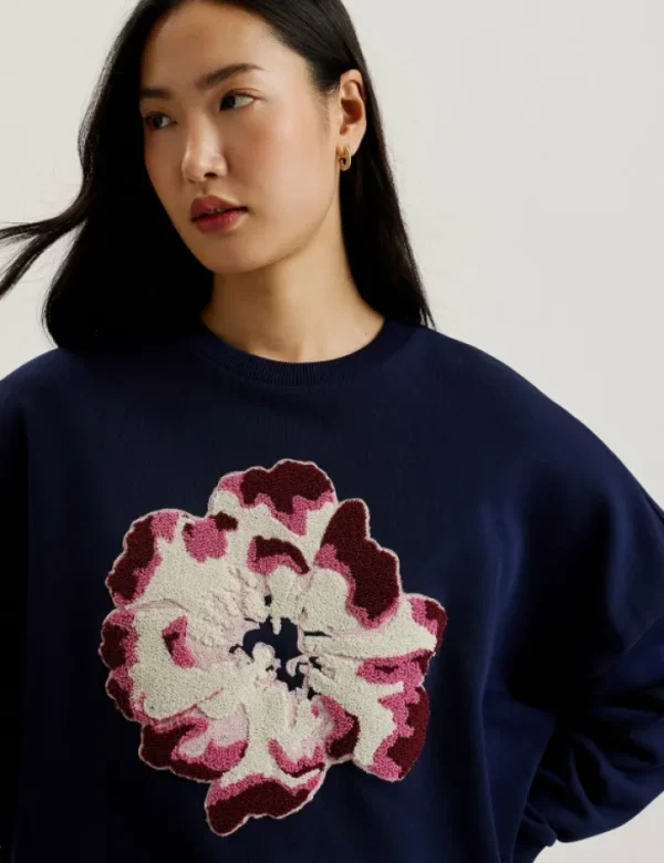Raynahh Textured Floral Graphic Cotton Sweatshirt<Ted Baker Cheap
