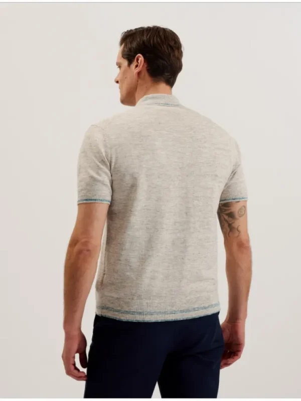 Rojor Short Sleeve Zip Through Textured Front Polo<Ted Baker Outlet