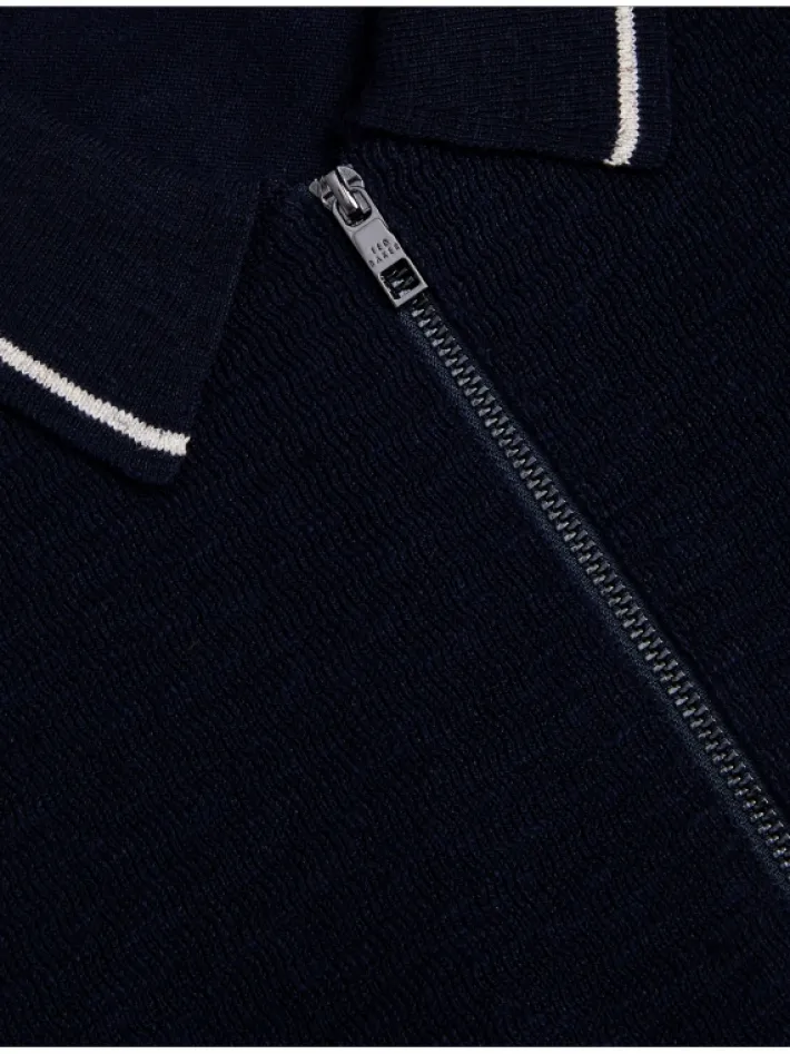 rojor_short_sleeve_zip_th_5.webp Rojor Short Sleeve Zip Through Textured Front Polo<Ted Baker Hot