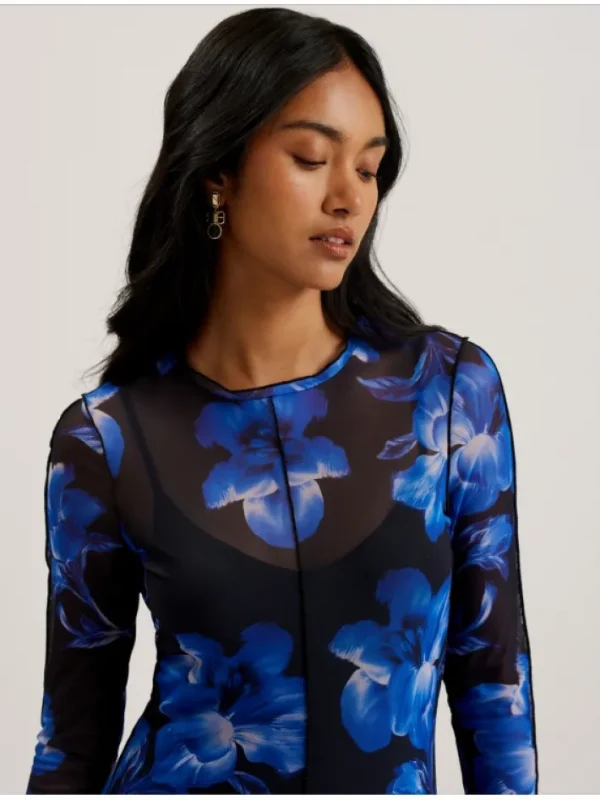 Rozeen Mesh Long Sleeve Printed Dress<Ted Baker Online