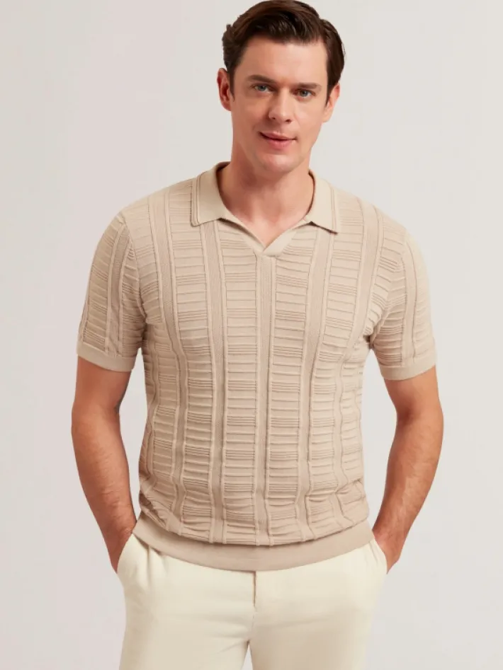 ruzza__short_sleeve_open__1-1.webp Ruzza Short Sleeve Open Neck Textured Polo<Ted Baker New
