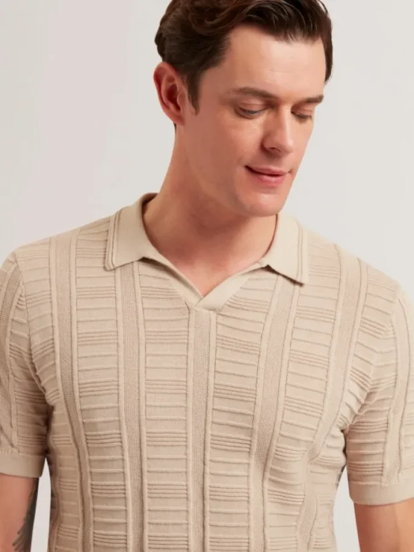 Ruzza Short Sleeve Open Neck Textured Polo<Ted Baker New