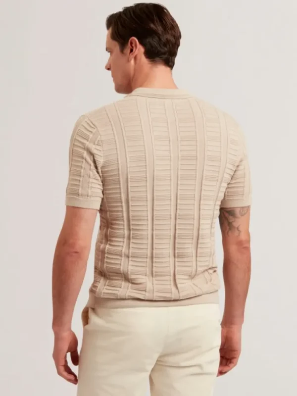 Ruzza Short Sleeve Open Neck Textured Polo<Ted Baker New