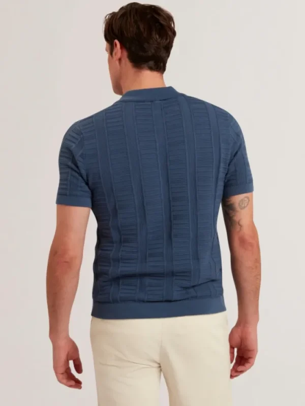 Ruzza Short Sleeve Open Neck Textured Polo<Ted Baker Best Sale
