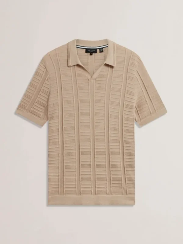 Ruzza Short Sleeve Open Neck Textured Polo<Ted Baker New