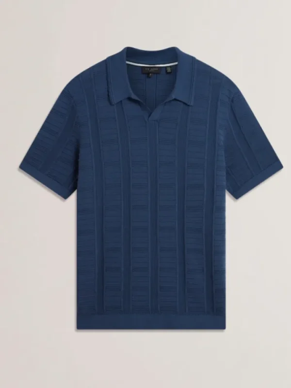 Ruzza Short Sleeve Open Neck Textured Polo<Ted Baker Best Sale