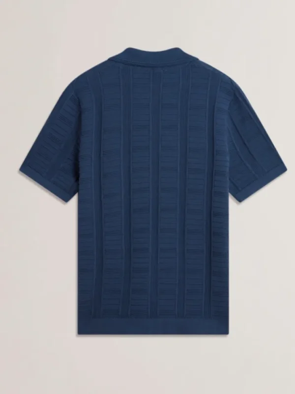 Ruzza Short Sleeve Open Neck Textured Polo<Ted Baker Best Sale