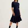 Samalee Flippy Hem Knitted Midi Dress With Belt<Ted Baker Best