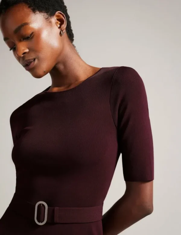 Samalee Flippy Hem Knitted Midi Dress With Belt<Ted Baker Clearance