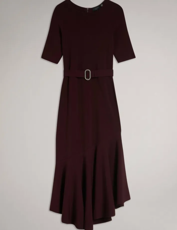 samalee_flippy_hem_knitte_5.webp Samalee Flippy Hem Knitted Midi Dress With Belt<Ted Baker Clearance
