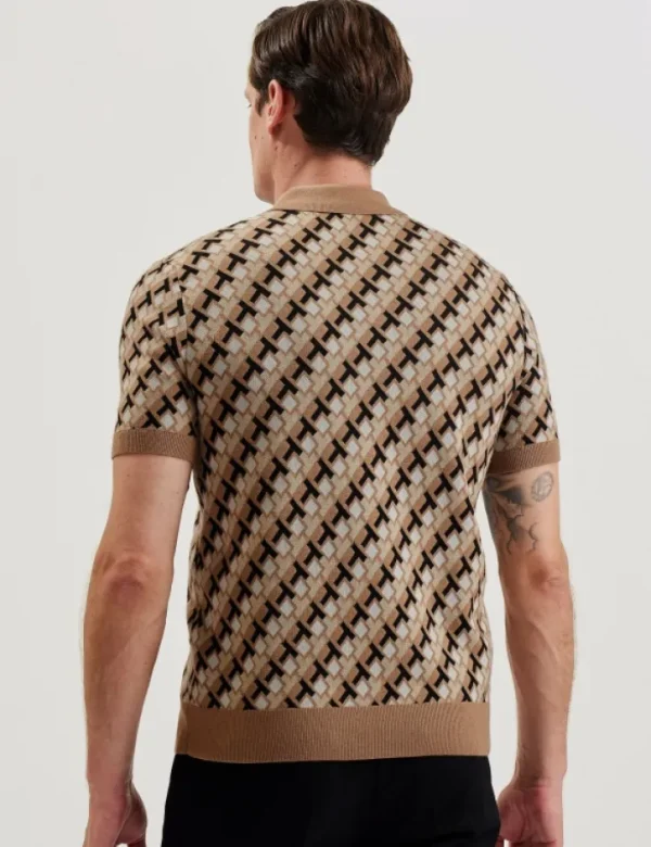Seferry Interlocking T Jacquard Knitted Polo Shirt<Ted Baker Store