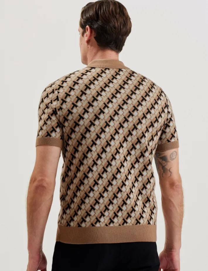seferry_interlocking_t_ja_4.webp Seferry Interlocking T Jacquard Knitted Polo Shirt<Ted Baker Store