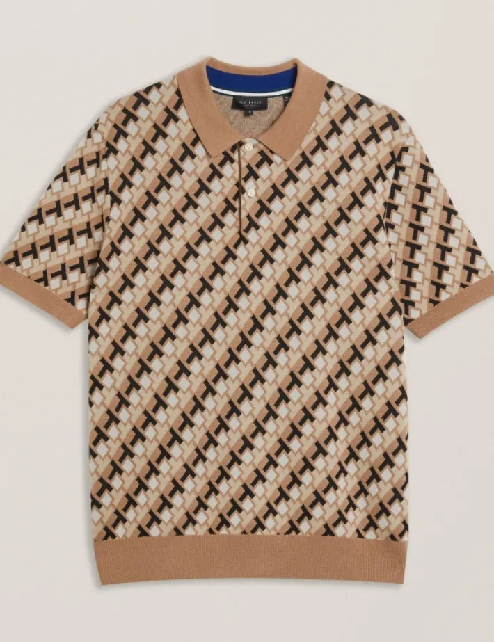 seferry_interlocking_t_ja_6.webp Seferry Interlocking T Jacquard Knitted Polo Shirt<Ted Baker Store