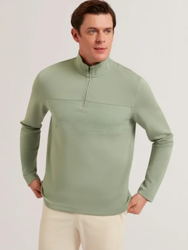 Simonea Textured Panel Half-Zip Modal Sweatshirt<Ted Baker Online