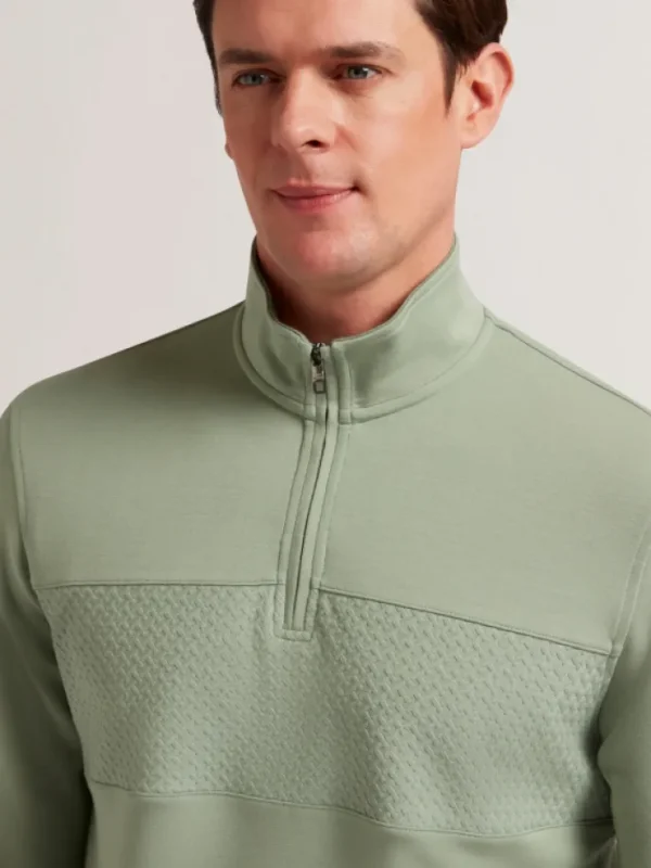 Simonea Textured Panel Half-Zip Modal Sweatshirt<Ted Baker Online