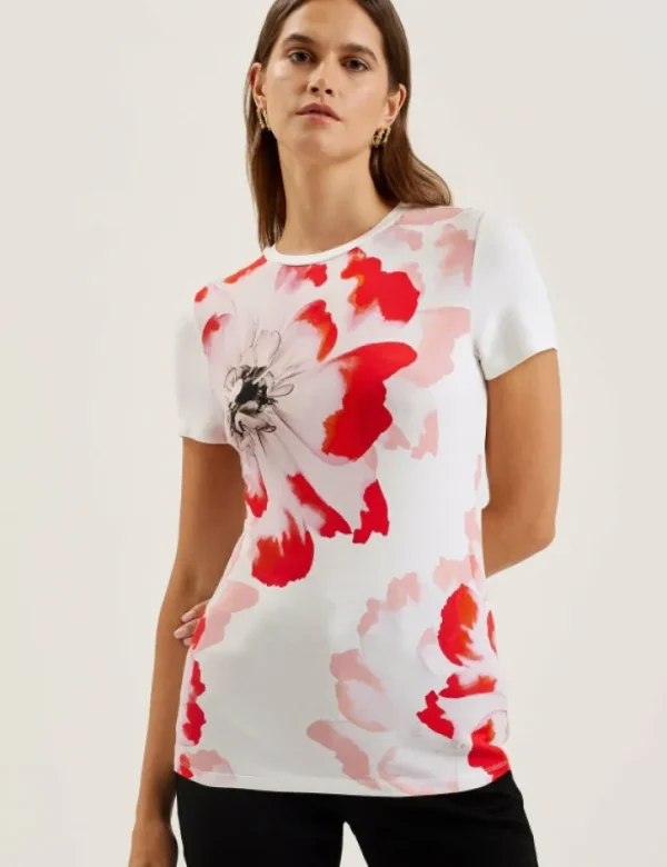 Sindhaa Floral Print Fitted Short Sleeve T-Shirt<Ted Baker Cheap