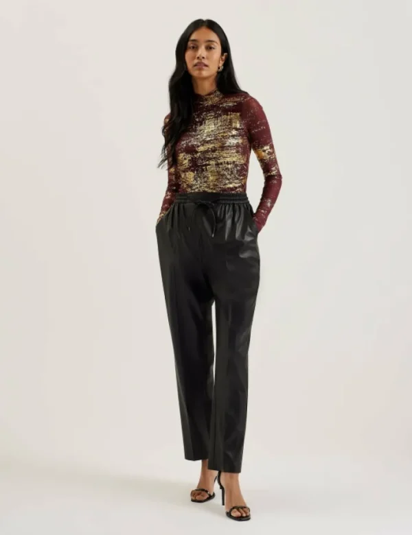 Sofiy Foil Print High Neck Mesh Top<Ted Baker Discount