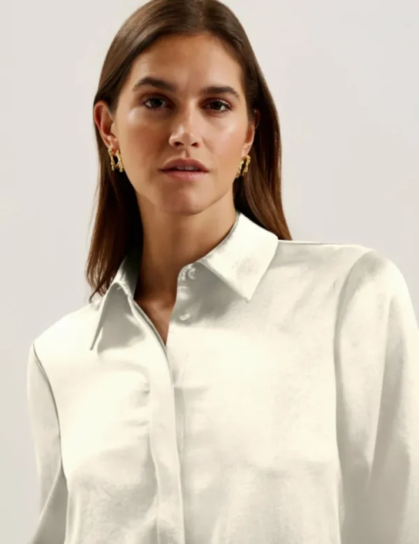 Sonora Satin Longline Covered Placket Blouse<Ted Baker Online
