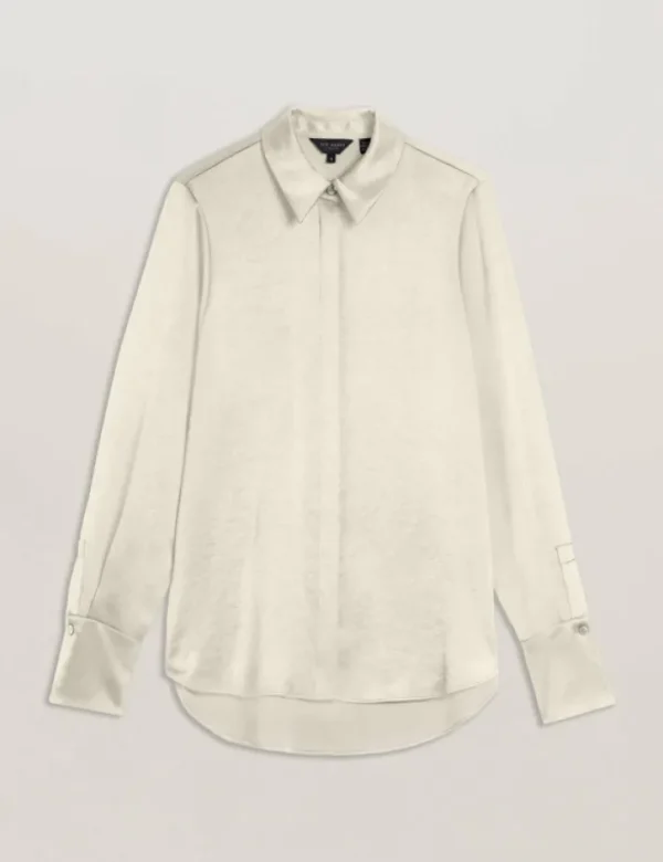 Sonora Satin Longline Covered Placket Blouse<Ted Baker Online