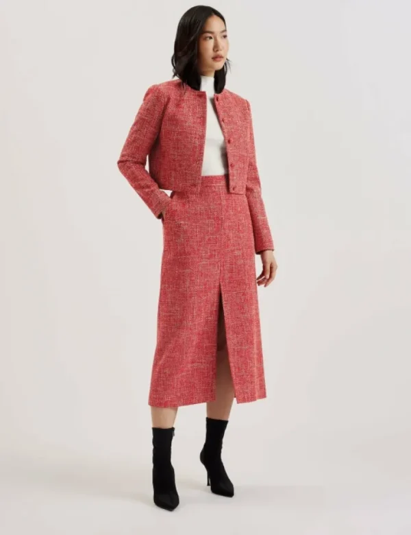 Sumis Tailo Boucle Midi Skirt With Front Slit<Ted Baker Online
