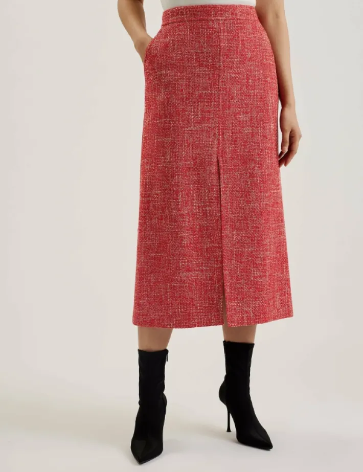 sumis_tailored_boucle_mid_1.webp Sumis Tailo Boucle Midi Skirt With Front Slit<Ted Baker Online
