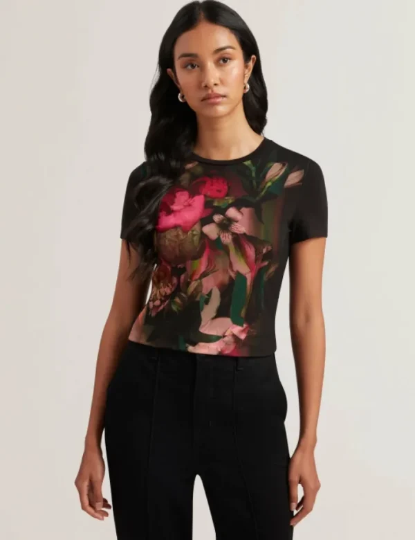 Sunnyy Blurred Floral Print Slim Fit T-Shirt<Ted Baker New