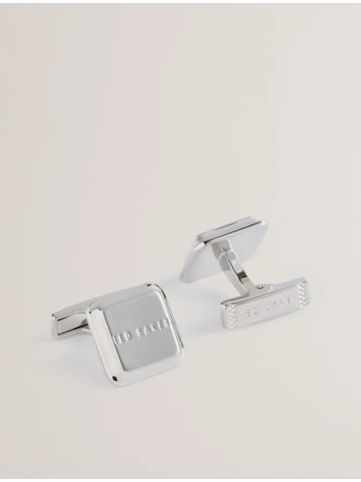 tedly_silver_branded_cuff_0.webp Tedly Branded Cufflinks<Ted Baker Discount