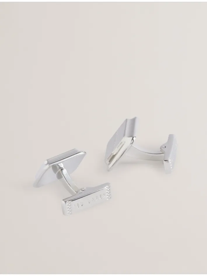 tedly_silver_branded_cuff_1.webp Tedly Branded Cufflinks<Ted Baker Discount