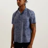 Terroni Short Sleeve Floral Chambray Cotton Shirt<Ted Baker Cheap