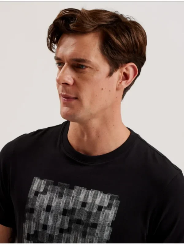 Tessman Box Print Crew Neck Cotton T-Shirt<Ted Baker Cheap