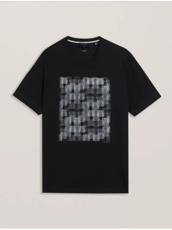 Tessman Box Print Crew Neck Cotton T-Shirt<Ted Baker Cheap