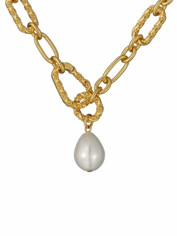 timora_twisted_pearl_pend_2.webp Timora Twisted Pearl Pendant Necklace<Ted Baker Online