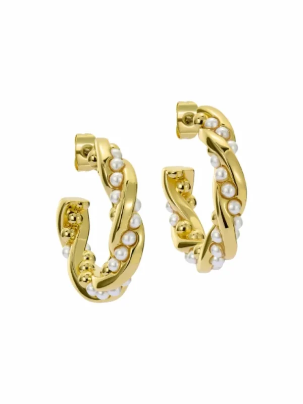 Tiyaa Twisted Pearl Hoop Earrings<Ted Baker Hot