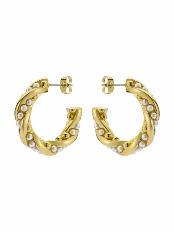 Tiyaa Twisted Pearl Hoop Earrings<Ted Baker Hot