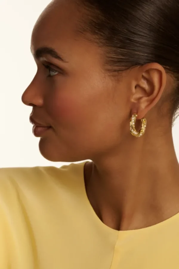 Tiyaa Twisted Pearl Hoop Earrings<Ted Baker Hot