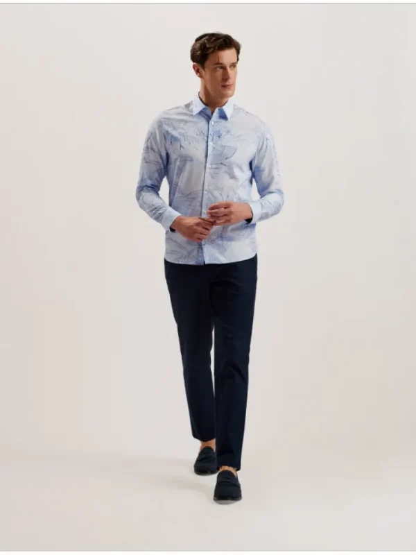 Walesby Sketched Floral Print Cotton Shirt<Ted Baker Best Sale