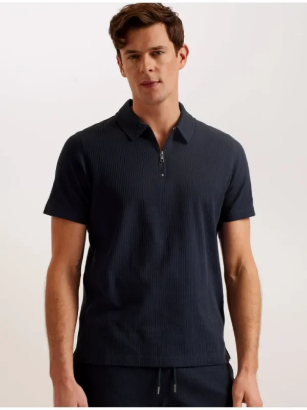 Zarkes Short Sleeve Regular Zip Polo<Ted Baker Fashion