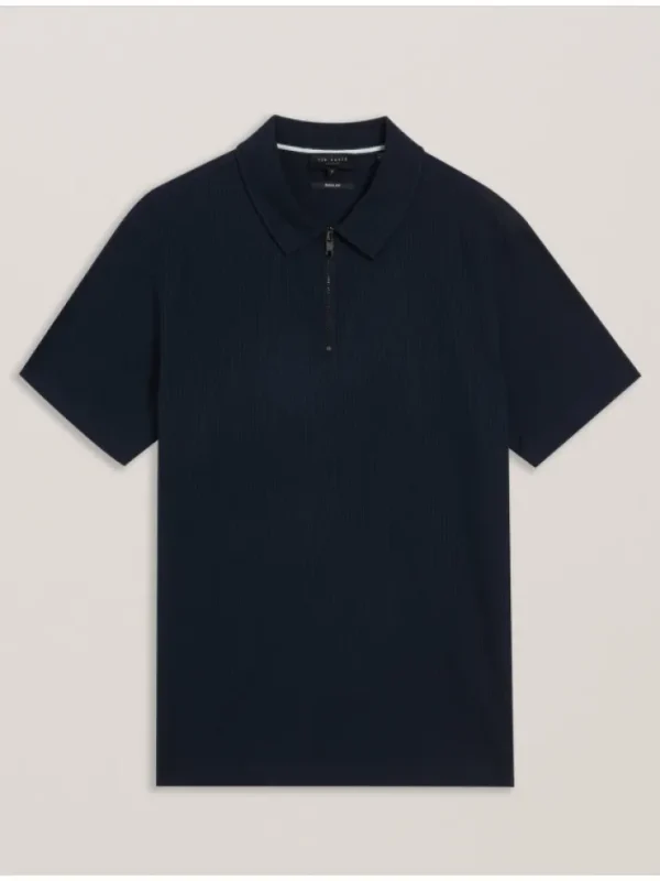 Zarkes Short Sleeve Regular Zip Polo<Ted Baker Fashion
